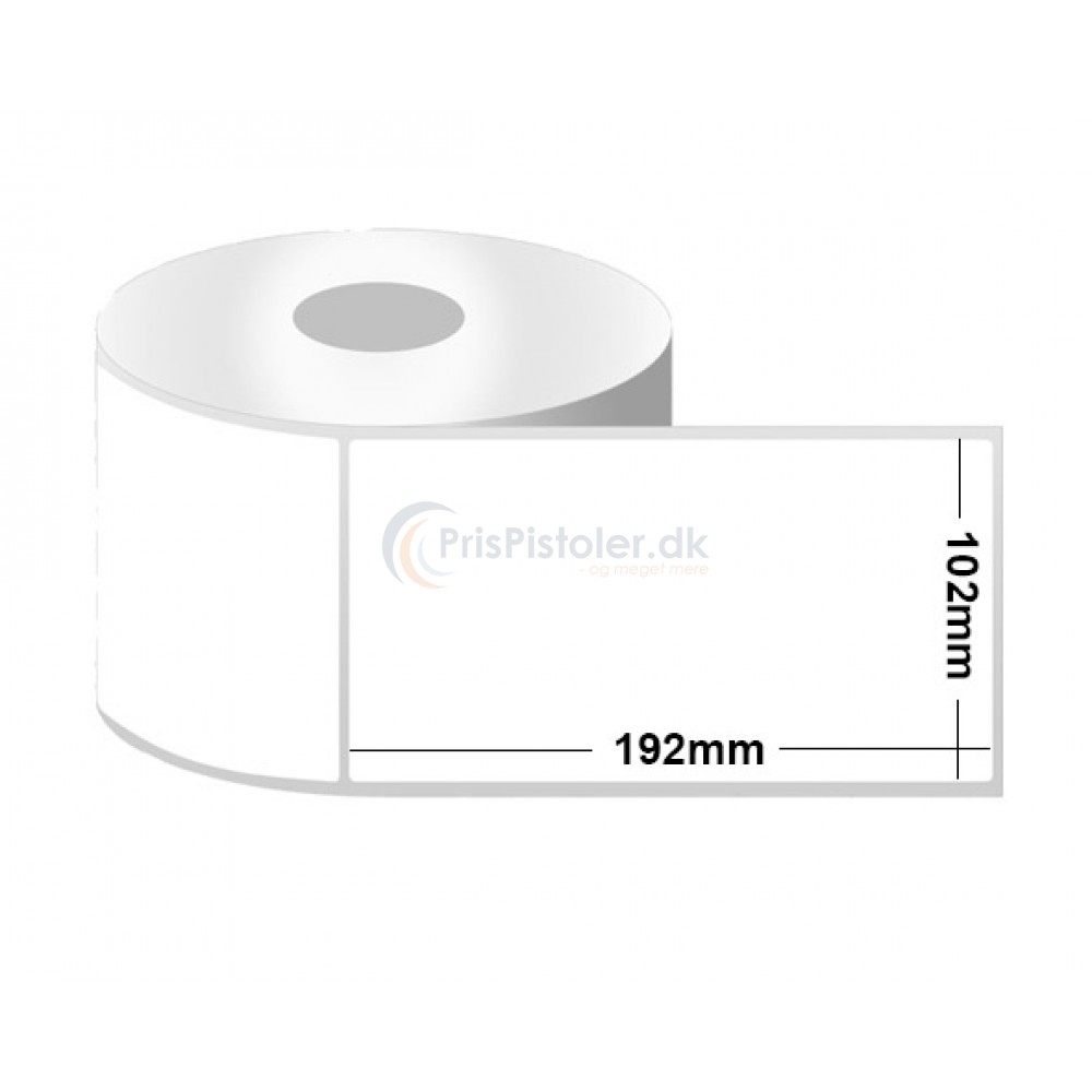 Hvid Thermo etiketter 102x192 mm - pakke m. 6 ruller - 2.100 etiketter