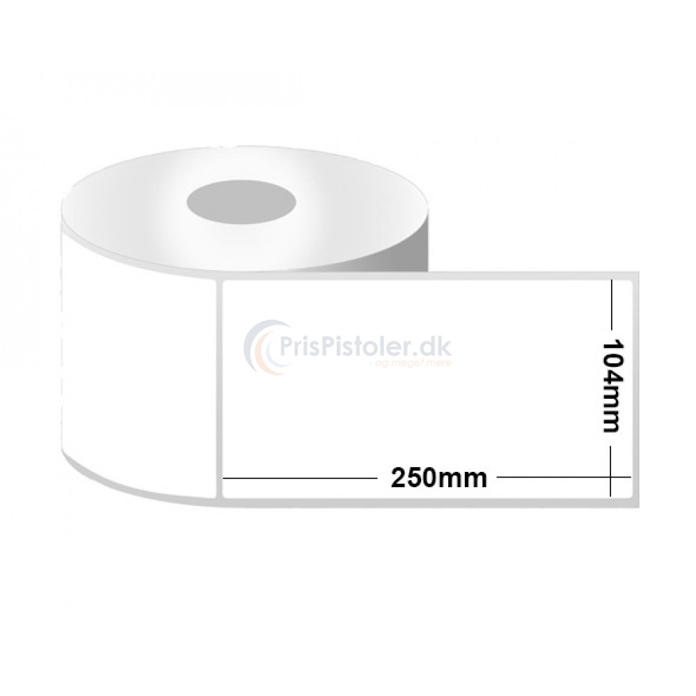 Hvid Thermo etiketter 104x250 mm - pakke m. 6 ruller - 1.800 etiketter