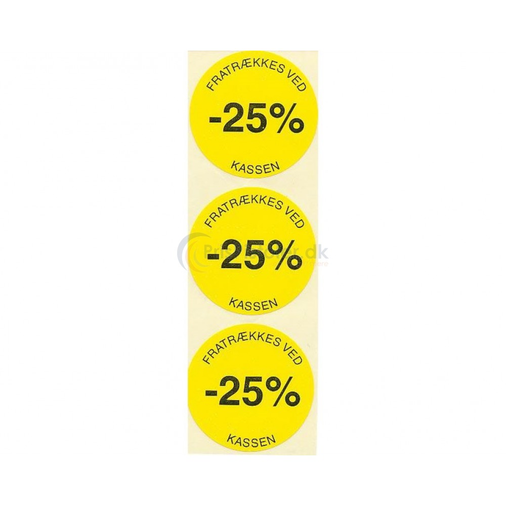 25 % rabat etiketter - 1 rulle
