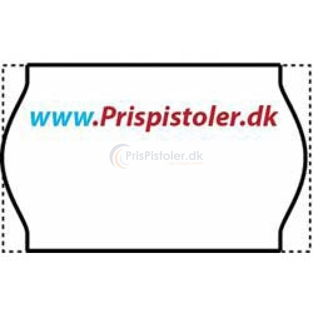 26x16 mm - permanent - tryk i 2 farver - 1 kasse m. 36 ruller