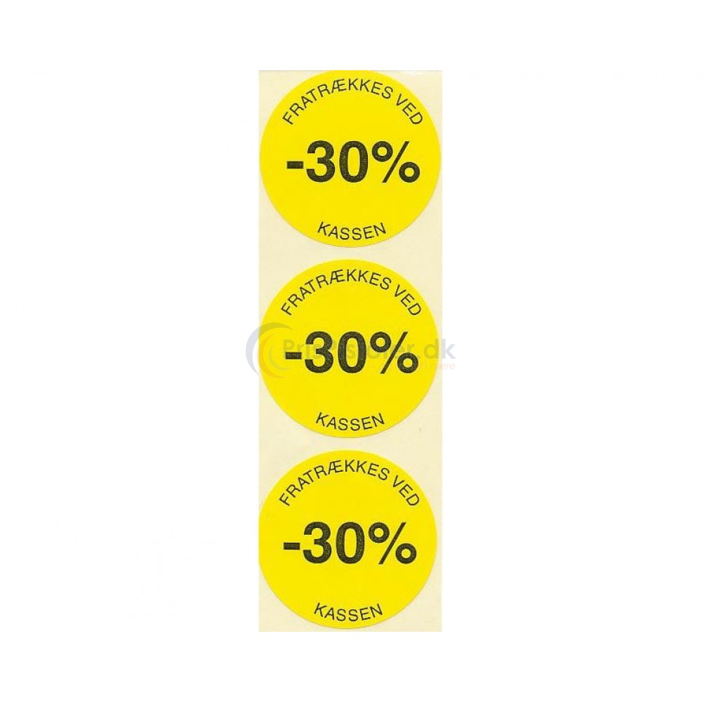 30 % rabat etiketter - 1 rulle