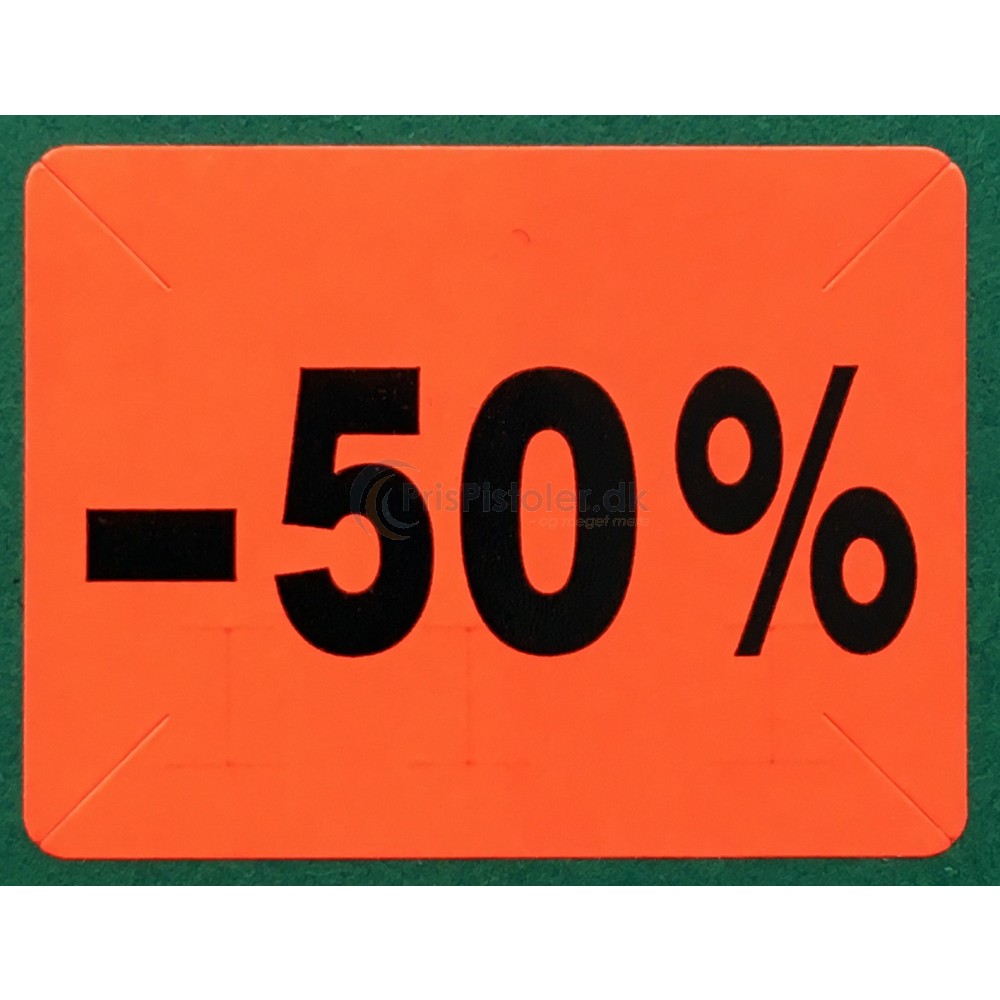Label "50% rabat" – Pakke m. 10 ruller
