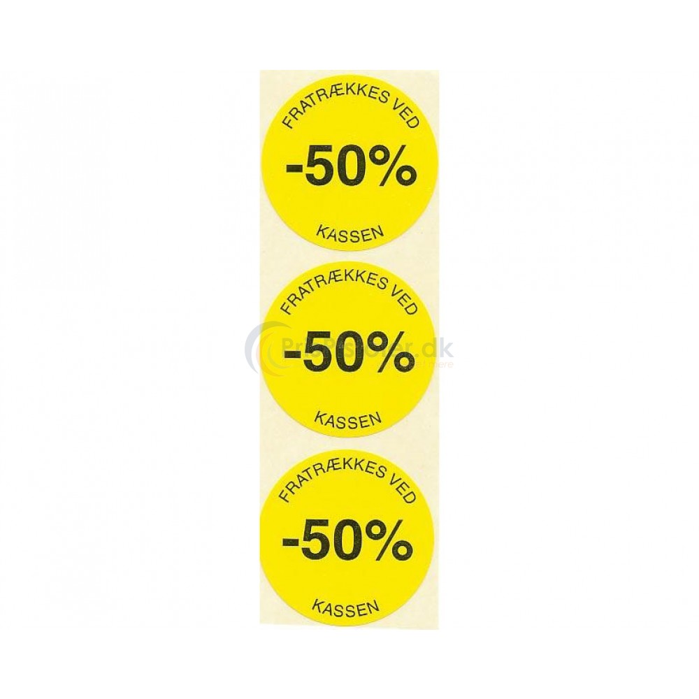 50 % rabat etiketter - 1 rulle