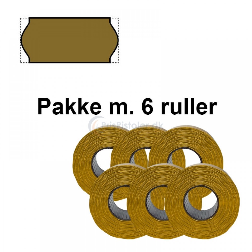 Frost Prismærker 26x12mm Brun - Pakke m. 6 ruller