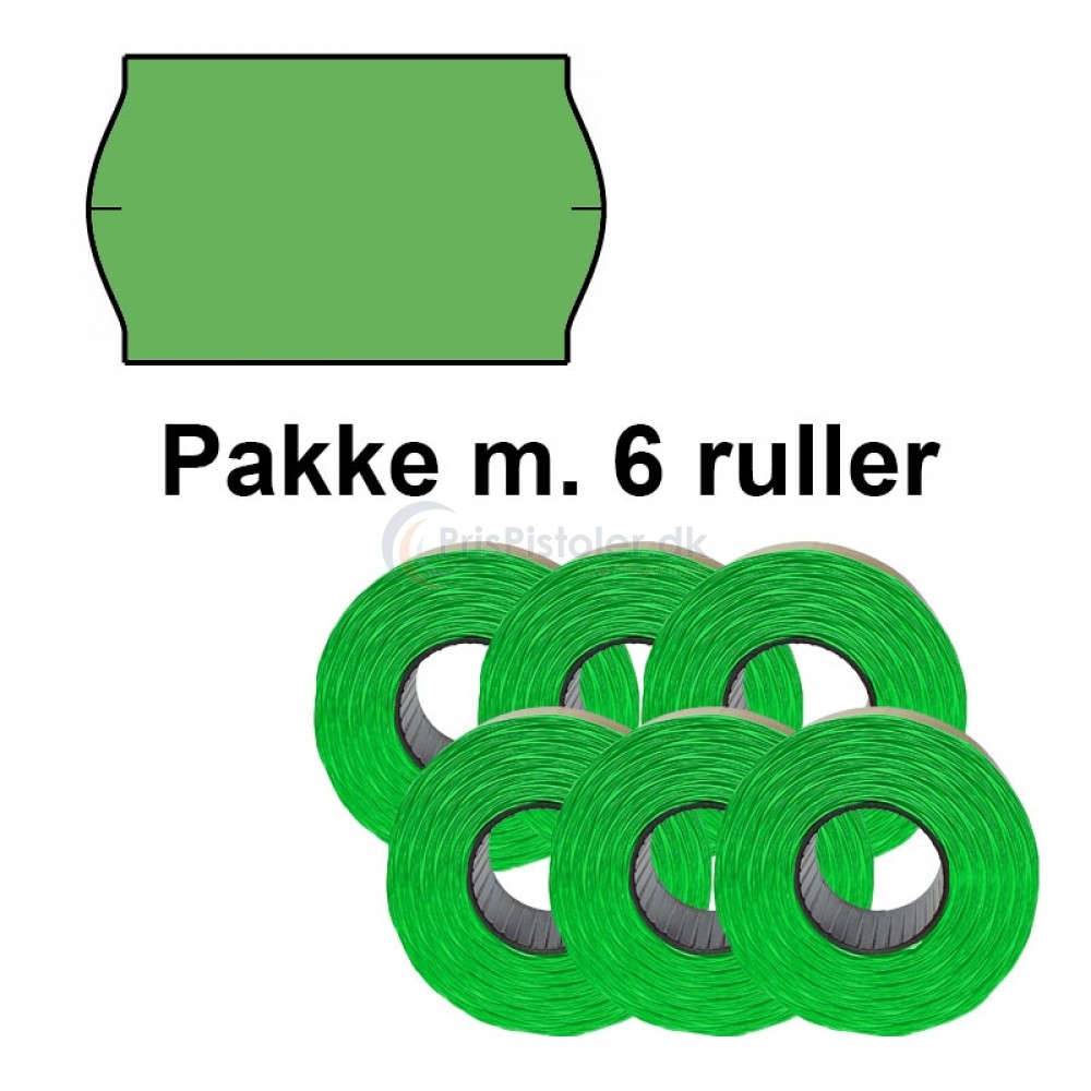 Universal Prismærker 32x19mm perm. grøn - Pakke m. 6 ruller