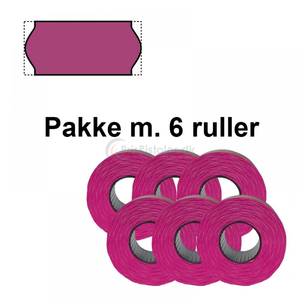 Frost Prismærker 26x12mm Lilla - Pakke m. 6 ruller