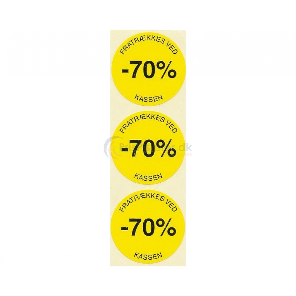 70 % rabat etiketter - 1 rulle