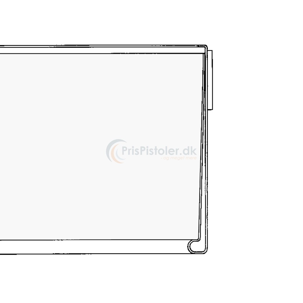 Hyldeforkantsliste, klar tape på bagsiden transparent 39x885 mm - 50 stk.