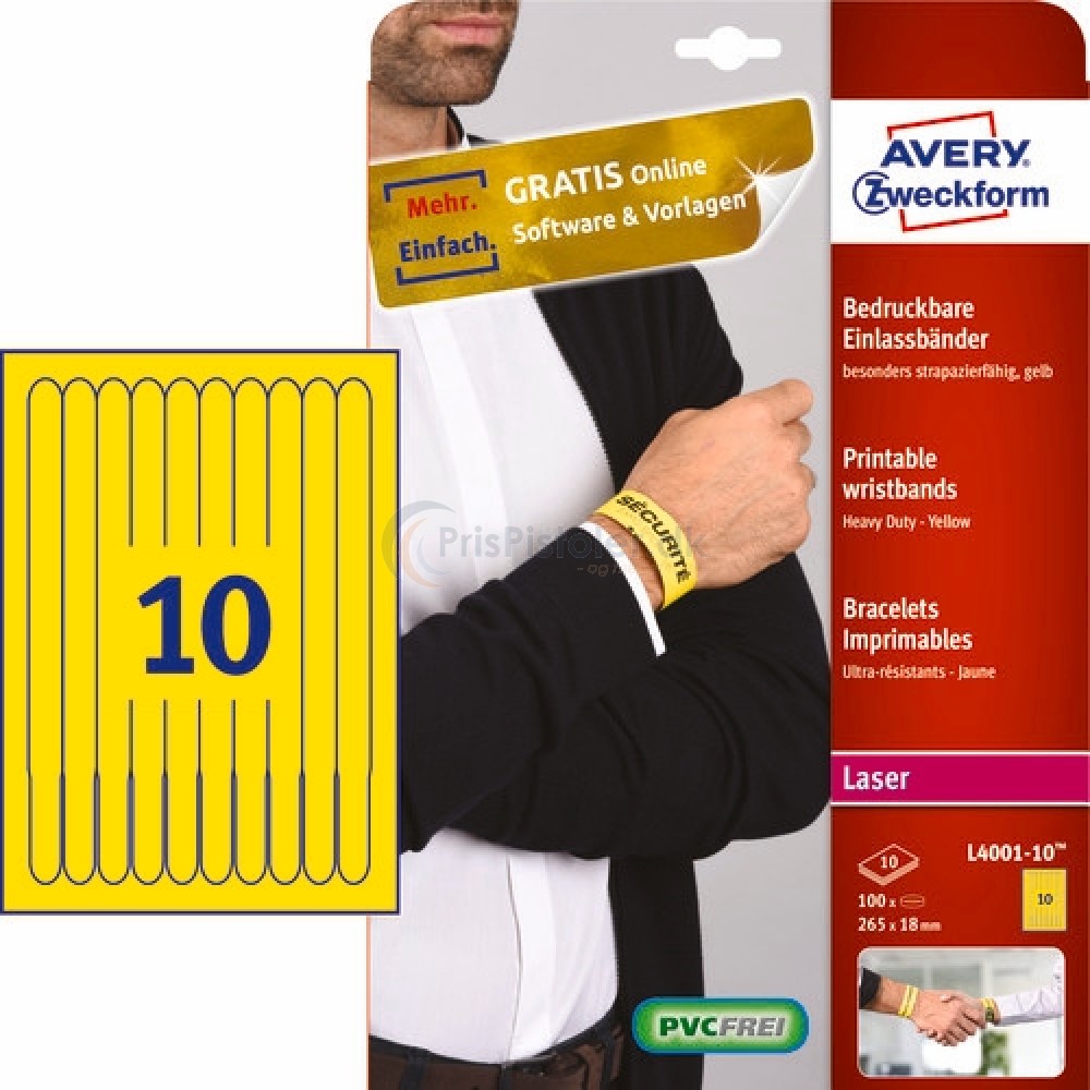 Printbare armbånd A4-ark L4001-10