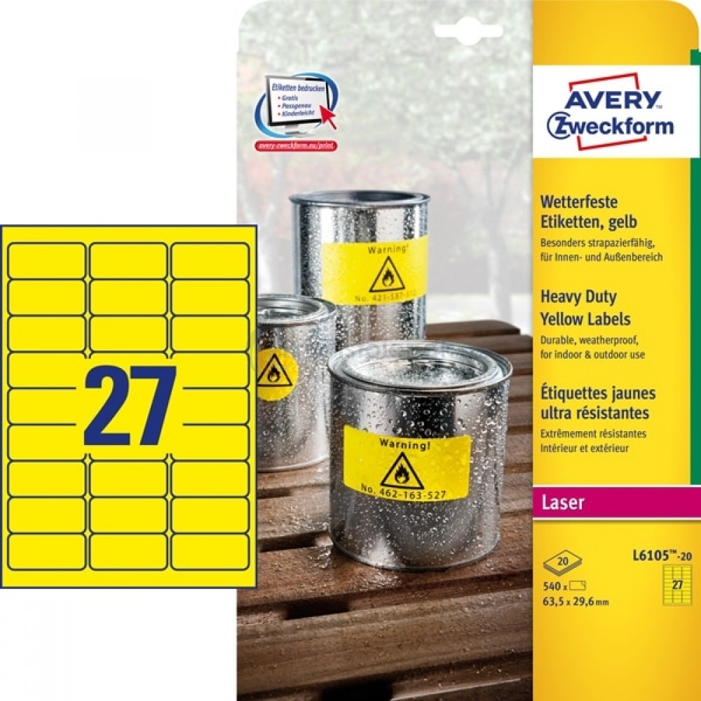 Vejrbestandige etiketter A4-ark L6105-20