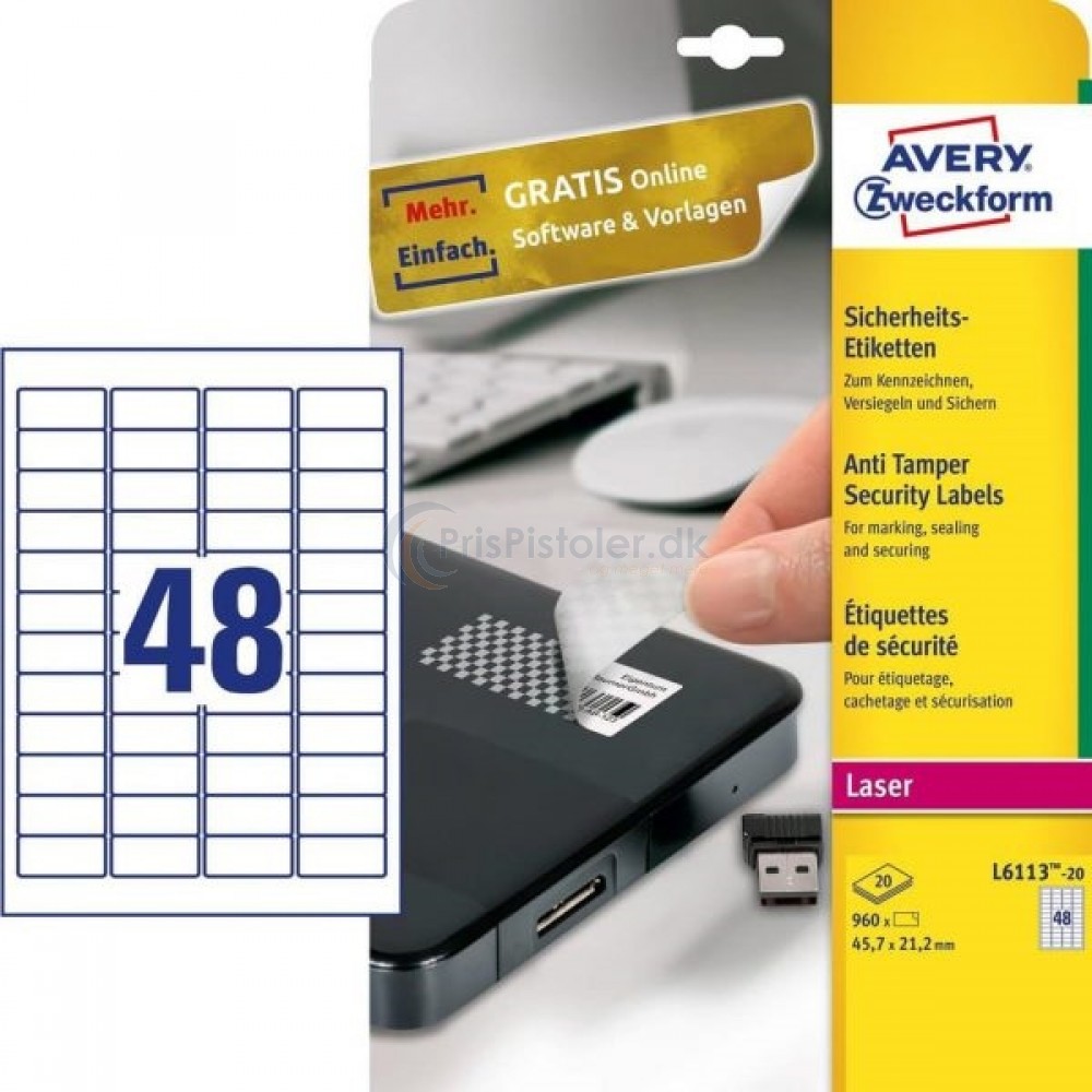 Plomberingsetiketter A4-ark L6113-20