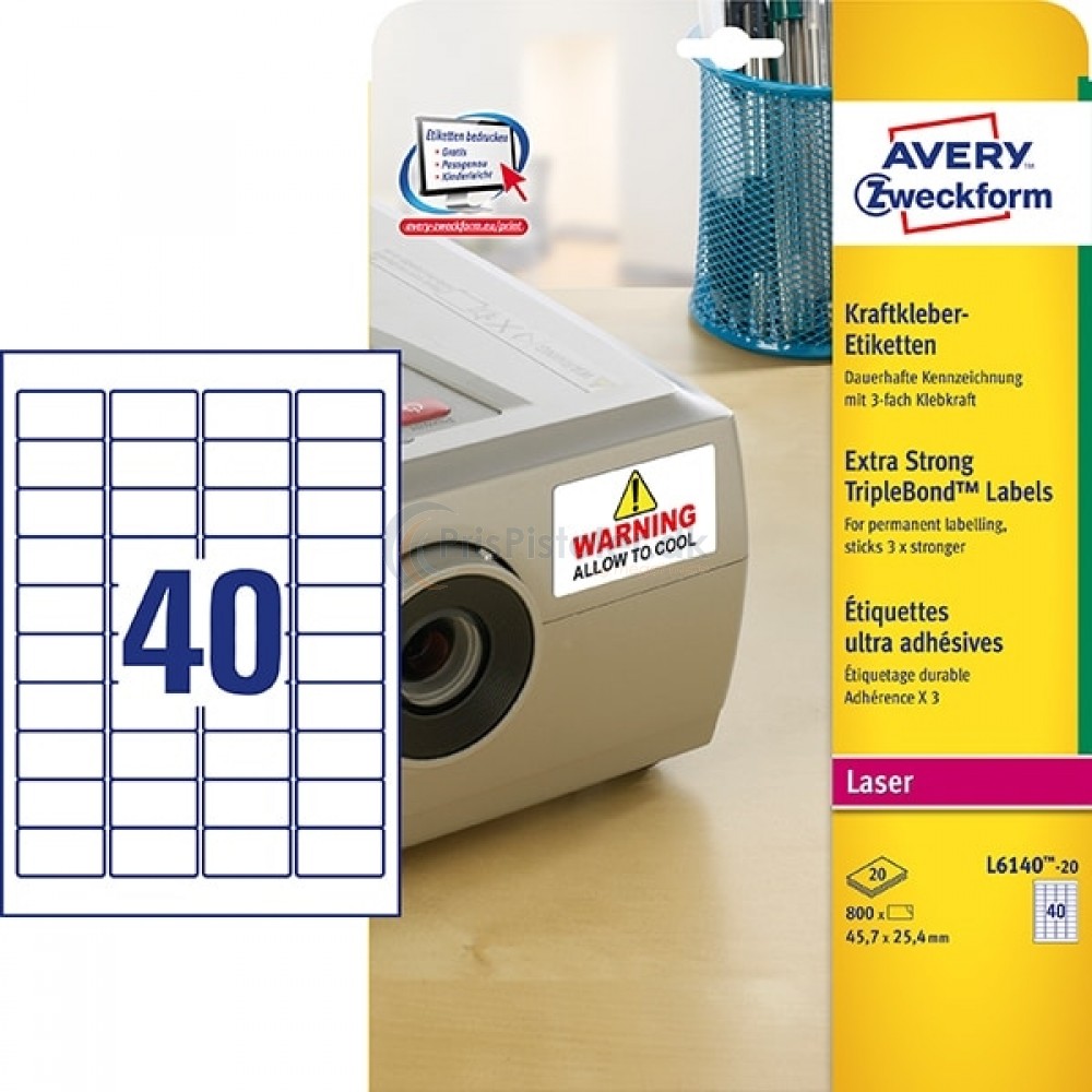 Ultrakl‘bende etiketter A4-ark L6140-20