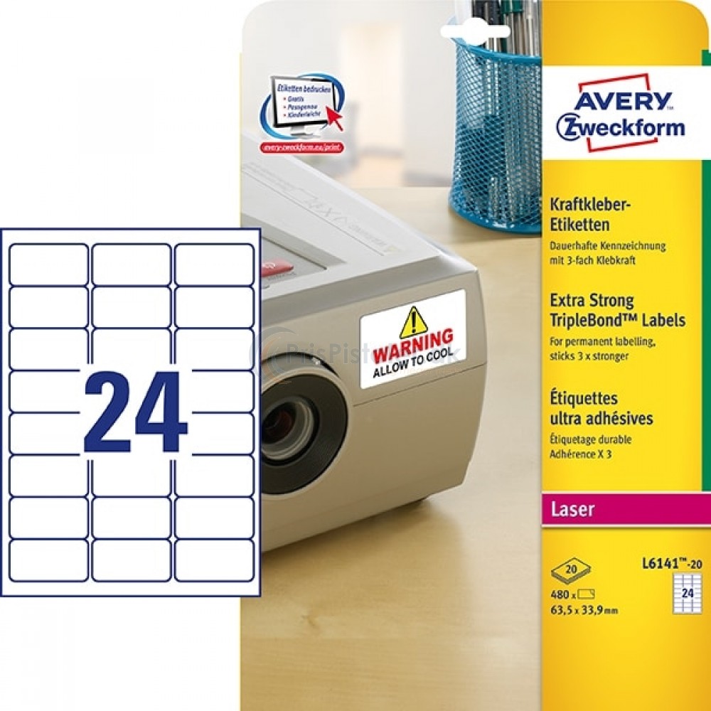 Ultraklæbende etiketter A4-ark L6141-20