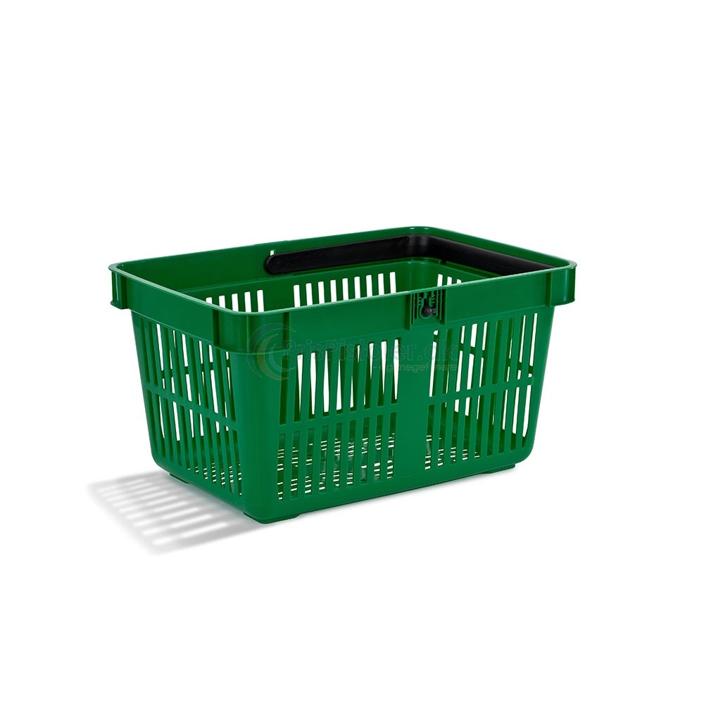 Indkøbskurv, én hank, 28 L, grøn, 22 stk.