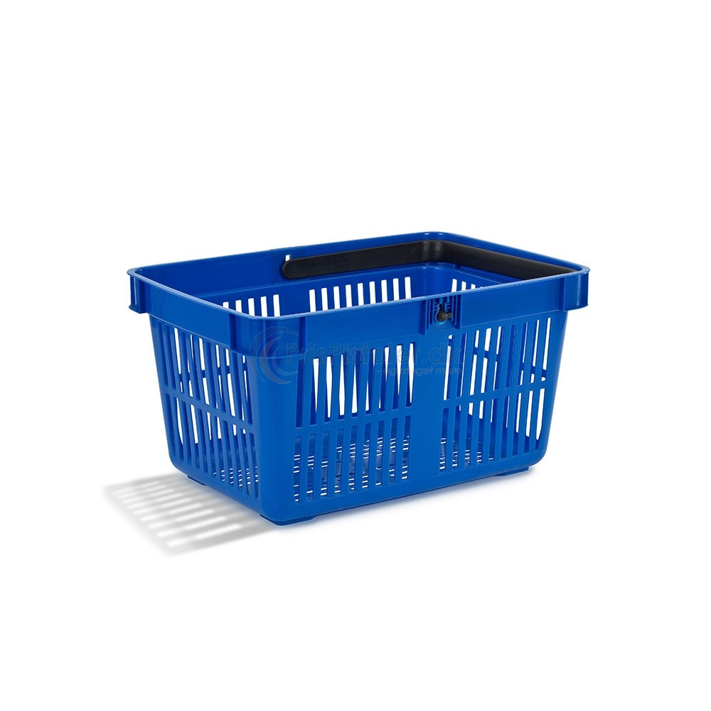 Indkøbskurv, én hank, 28 L, blå, 22 stk.