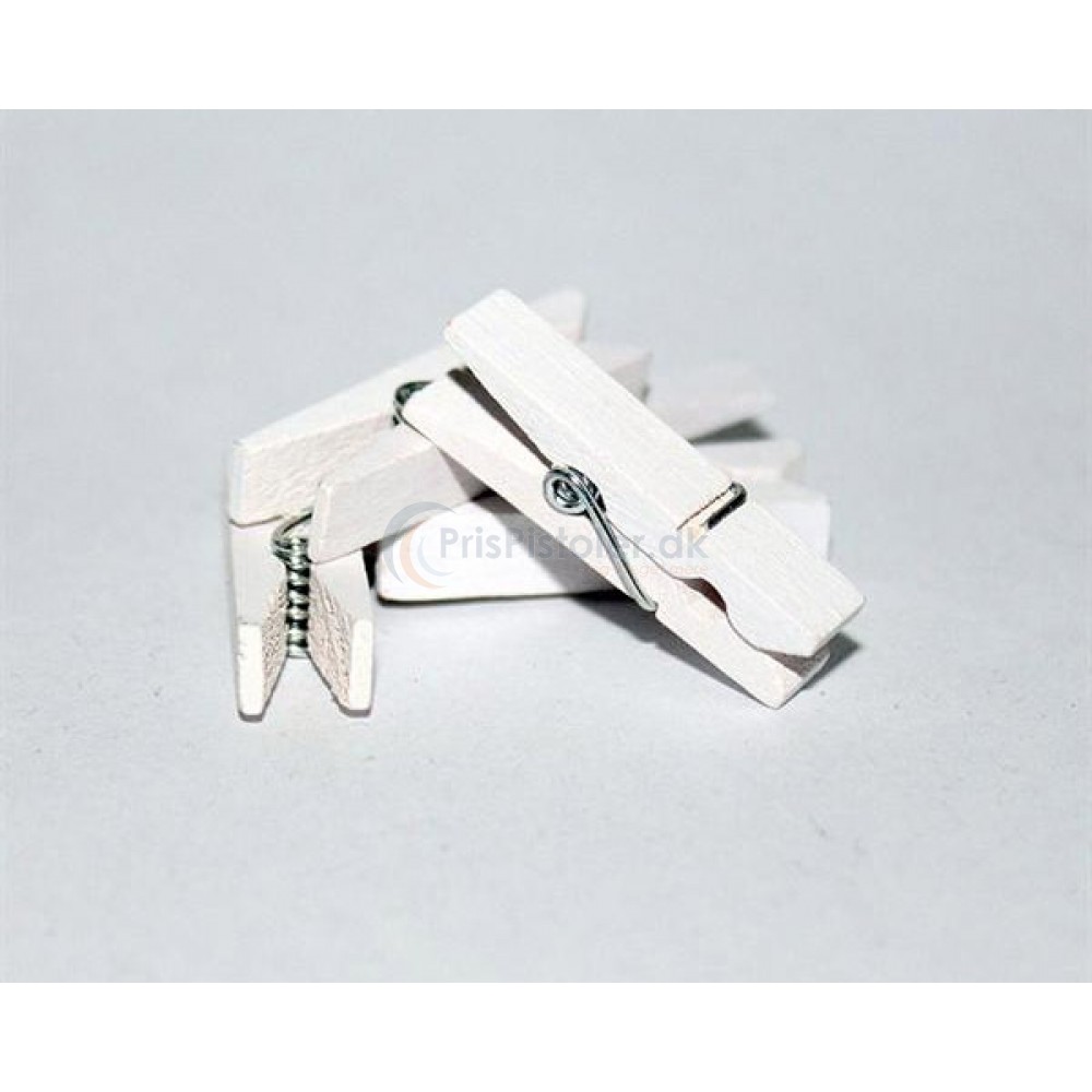 Hvide klemmer 3,5 x 0,7 cm