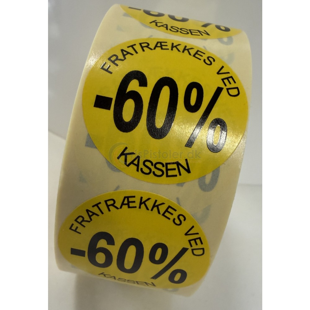 60 % rabat etiketter - 1 rulle