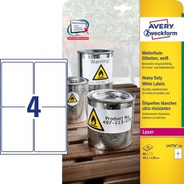 Vejrbestandige etiketter A4-ark L4774-20 VejrbestandigeetiketterA4arkL477420-20