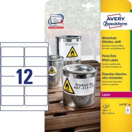 Vejrbestandige etiketter A4-ark L4776-20 VejrbestandigeetiketterA4arkL477620-20