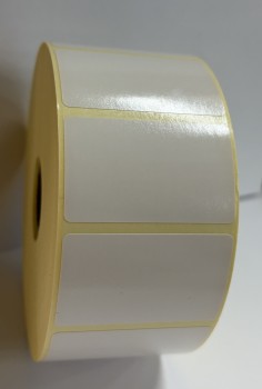 Hvid Blank Thermoetiket 50x30 mm - perm. klæber - pakke med 4 rl. HvidBlankThermoetiket50x30mmpermklberpakkemed4rl-20