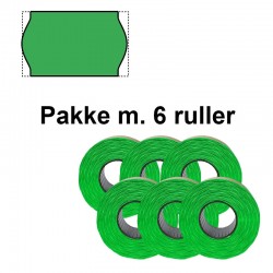 Universal Prismærker 26x16mm perm. fluor grøn - Pakke m. 6 ruller