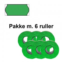 Universale Prismærker 26x12mm perm fluor grøn - Pakke m. 6 ruller