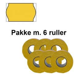 Universal Prismærker 26x16mm perm. gul - Pakke m. 6 ruller