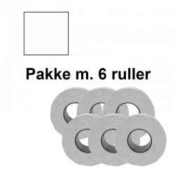 Prismærker PB2 18x16mm perm. hvid - Pakke m. 6 ruller