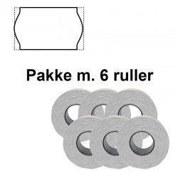 Universal Prismærker 26x16mm perm. hvid - Pakke m. 6 ruller