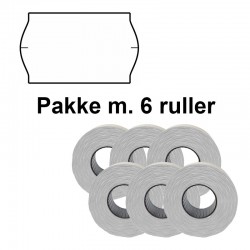 Universal Prismærker 32x19mm perm. hvid - Pakke m. 6 ruller