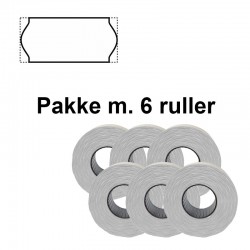 Universale Prismærker 26x12mm perm hvide - Pakke m. 6 ruller