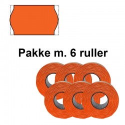 Universal Prismærker 26x16mm perm Fluor Orange - Pakke m. 6 ruller