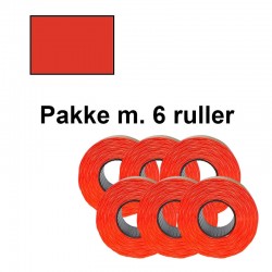 Prismærker PB220 23,1x16,2mm aftag. fluor rød - Pakke m. 6 ruller